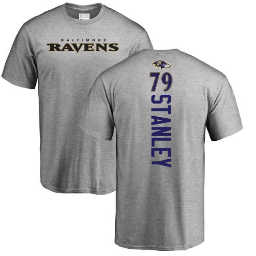 Men Baltimore Ravens Ash Ronnie Stanley Backer NFL Football #79 T Shirt->baltimore ravens->NFL Jersey